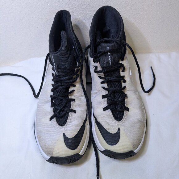 Nike Zoom Clear Out TB White and Black Basketball Shoes Men's Size 8.5 - Picture 1 of 10